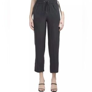 Theory Cortlandt R Pants Black 100% Silk‎ Drawstring Pants Trouser Size S